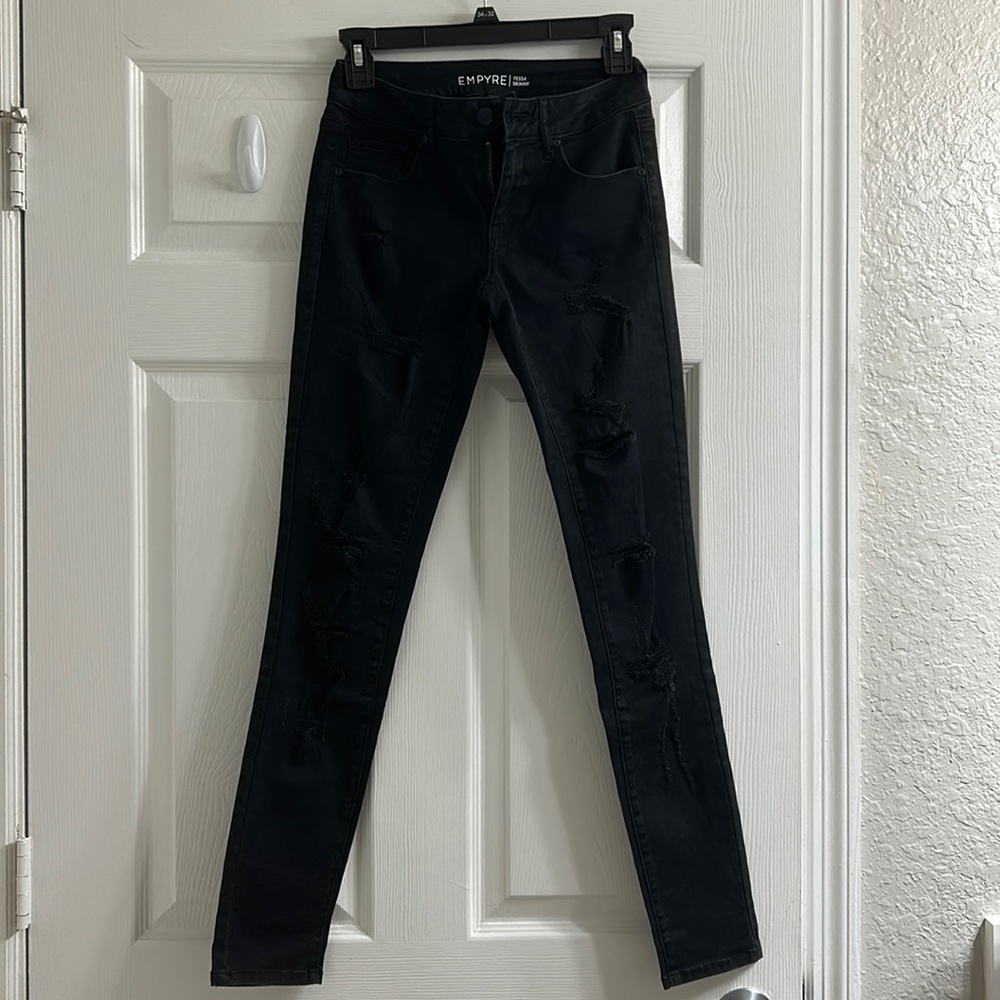 Black High-rise Denim Jeans